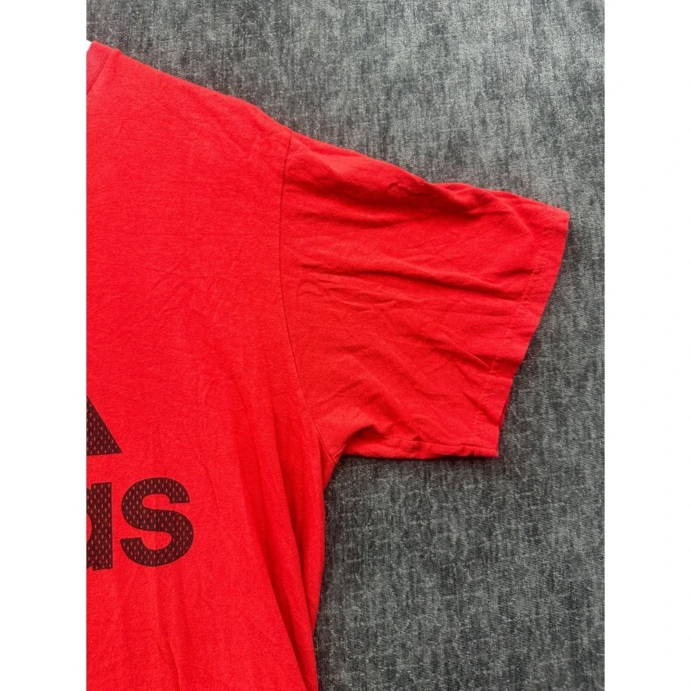 Adidas Go To Tee Shirt Mens Medium Red Short Sleeve Crew Neck Cotton Performance